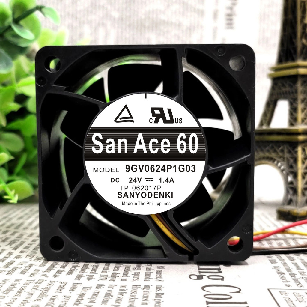 Original SANYO SANYO 9GV0624P1G03 6038 24V 1.4A 6 ซม.พัดลมระบายความร้อนระดับเสียงอากาศสูง