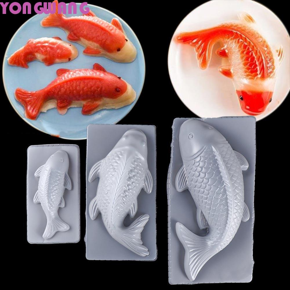 YONGWANG66HR ปลาแม่พิมพ์ S/M/L 1 pcs Sugarcraft ปลาคาร์พรูปร่าง Easy Demold วัสดุ PP เบเกอรี่เครื่อง