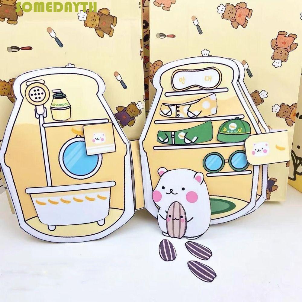 SOMEDAY Banana Milk Quiet Book, Beanie Book วัสดุ Pack สติกเกอร์หนังสือหนูแฮมสเตอร์ Banana Milk Quie