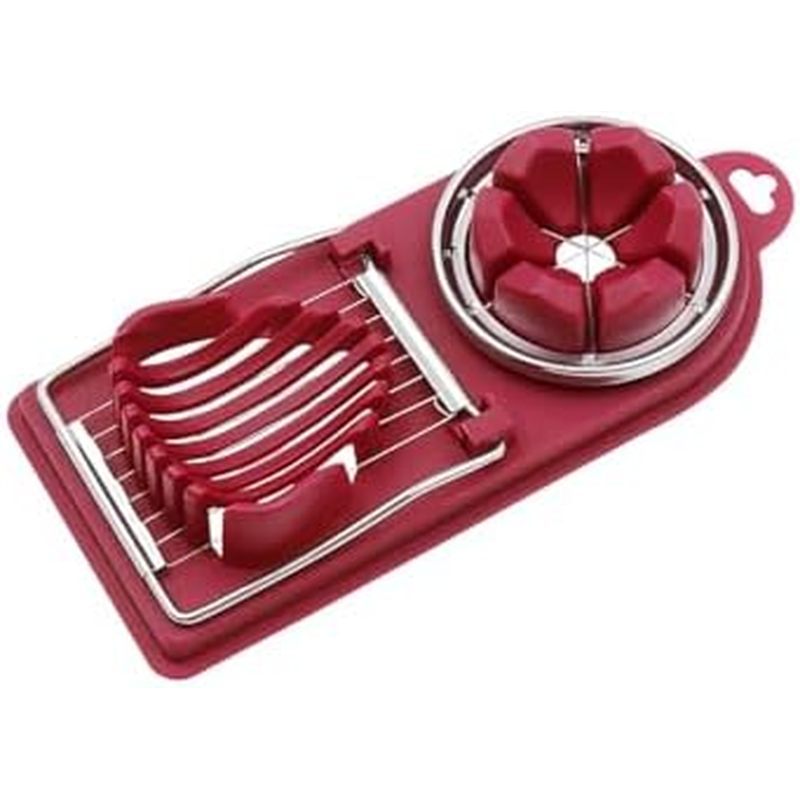 2 in 1 Egg Slicer for Hard Boiled Eggs, Strawberryry Tomato (1PC)