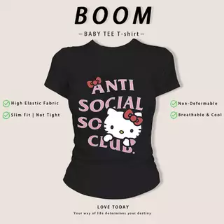 [งานเกรดพรีเมียม งานเกรด A]เสื้อสาวอวบ เสื้อครอปท็อป แขนสั้น babytee สไตล์เกาหลี y2k T-shirt ลายแมวน่ารักสีชมพูสไตล์หวาน