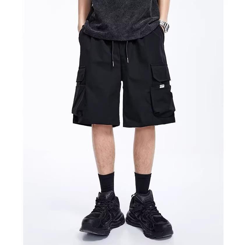 MNO.9 Cargo Short D114 กางเกงขาสั้น คาร์โก้ เอวยืด ทรงหลวม กางเกงคาร์โก้ขาสั้น มีกระเป๋าข้าง แฟชั่นชาย Men
