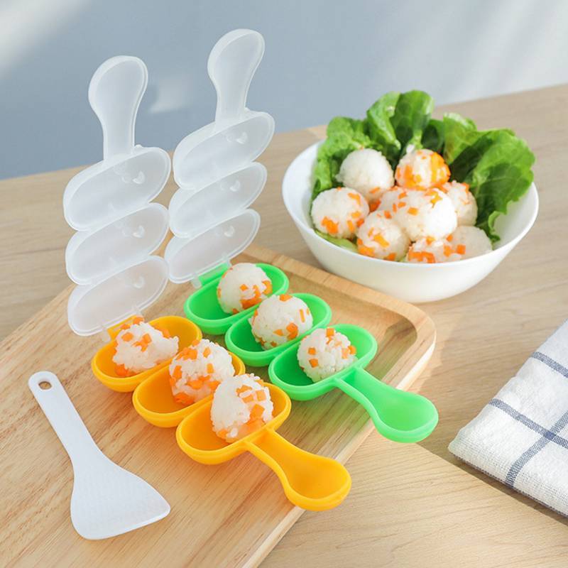 [JL] 2 ชิ้น/เซ็ต Baby Rice Ball แม่พิมพ์ Shakers อาหารตกแต่งเด็กอาหารกลางวัน DIY ซูชิ Maker Mould เค