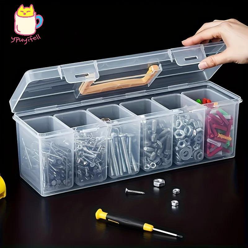 [YPU] ปรับPorrisd แต่งหน้าชุด 7 ชิ้นกล่องเก็บโปร่งใสสําหรับ Bolts Nuts สกรู Paing Solutions amนส น น