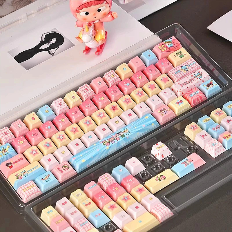 MAMOOO Keycap PinkMagicMiruCherryMoaPbt ส่วนบุคคลอะนิเมะน่ารักคีย์บอร์ด Aulaf75/f99Ajazz Keycap
