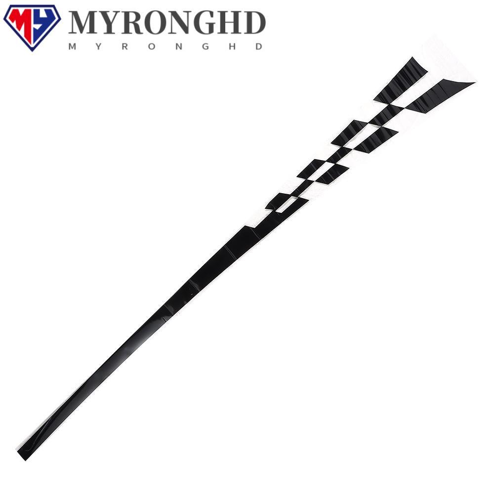 Myronghd สติกเกอร์ลายด้านข้างรถยนต์,สีดํา Self-Adhesive Racing Checkered Flag Side Stripe Decals,ธงตาหมากรุก 25*200 ซม.วัสดุไวนิล Self-Adhesive Stripe สติกเกอร์