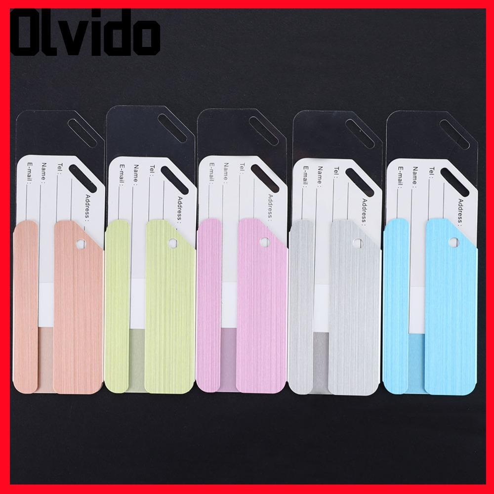 OLVIDO 10 ชิ้น Baggage กระเป๋าเดินทางแท็ก, อลูมิเนียมอัลลอยด์สีสัน Baggage แท็ก, ทนทานป้องกันความเป็