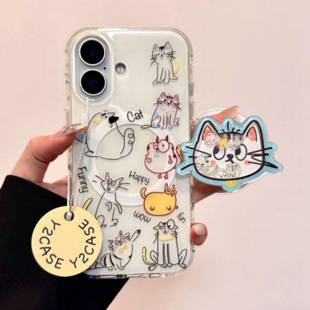 เคส honor magic 7 pro honor magic 7 pro case สนุกน่ารัก Graffiti Cat วงเล็บแม่เหล็กเหมาะสําหรับ X9D 