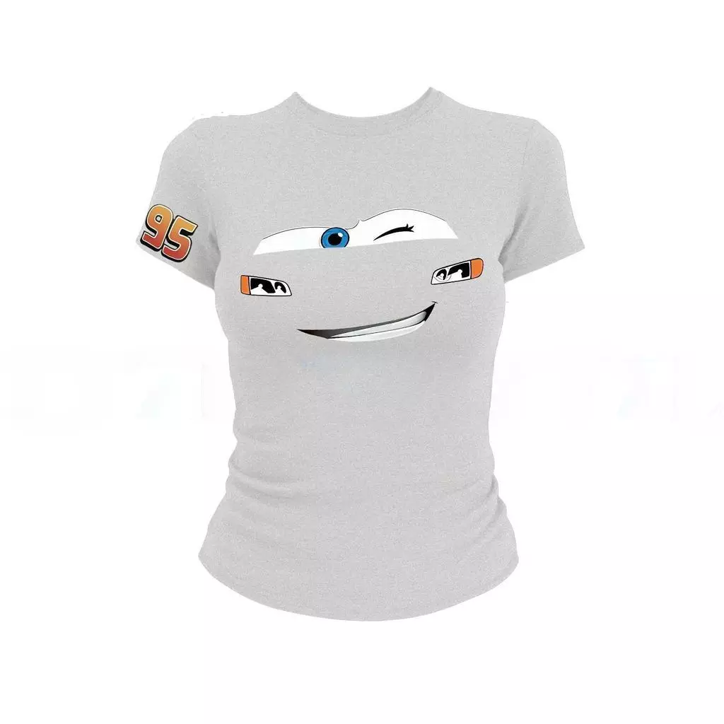 เสื้อยืดลำลองสำหรับผู้หญิงสไตล์อเมริกัน ดีไซน์เรียบง่าย พิมพ์ลายหน้ายิ้มสุดน่ารัก ทรงเข้ารูป คอกลม แขนสั้น ทำจากผ้าฝ้าย