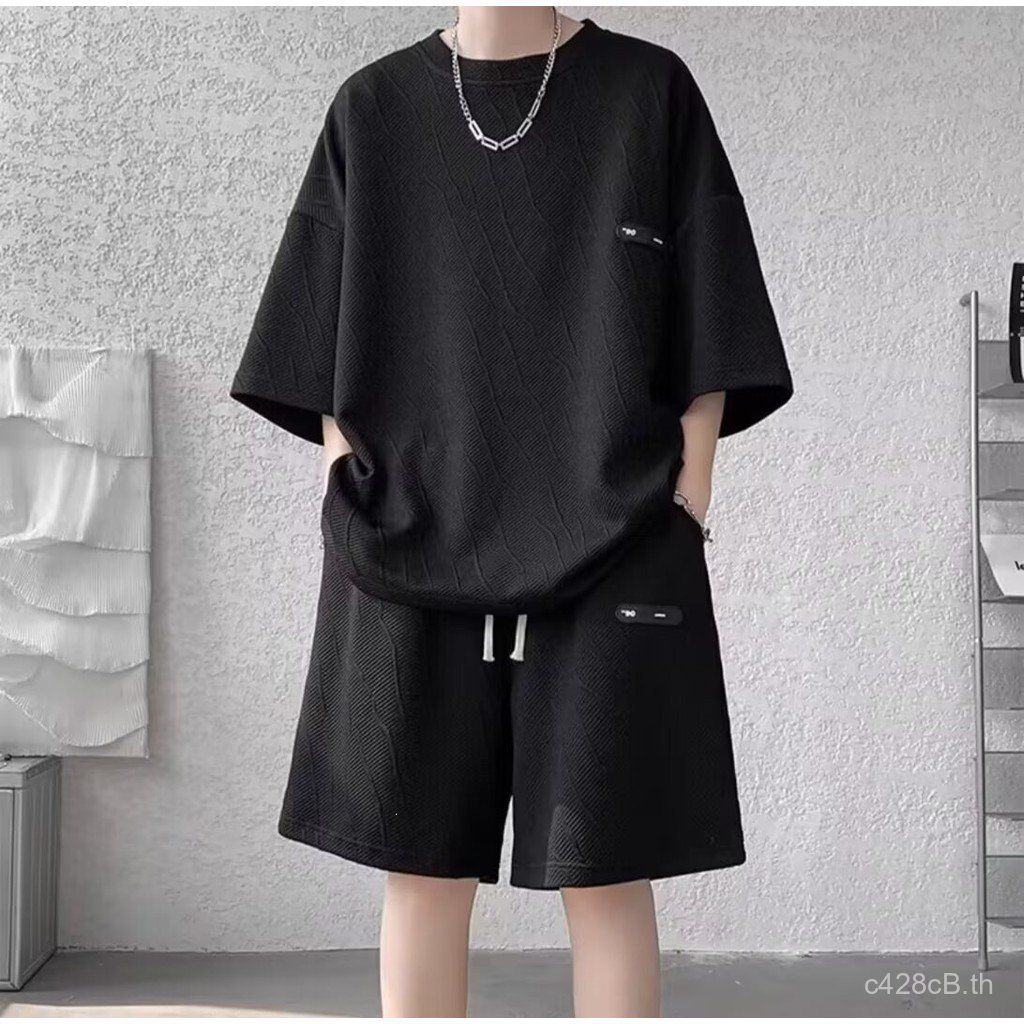 2026 แฟชั่นเรียบง่ายไม่มีแบรนด์อินเทรนด์ ins All-Match American Street Wear Texture Jacquard กางเกงข