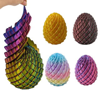 PLA 3D พิมพ์บิดมังกรไข่, 4.8x5.7 ซม. Vibrant Gradient สี, ความวิตกกังวลบรรเทาโต๊ะเครื่องประดับสําหรับพนักงานออฟฟิศและนักเรียน