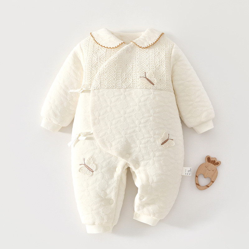 เสื้อผ้าเด็กฤดูหนาว 160g ผ้าฝ้ายหนาเด็ก Onesie Class a ไม่มีกระดูกทารกแรกเกิดผีเสื้อเสื้อผ้า Anyang 