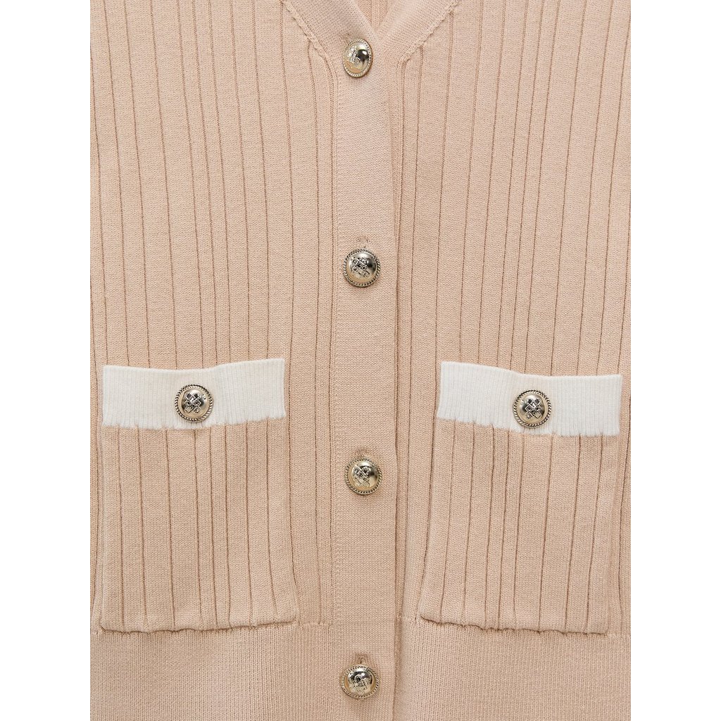 [Pomelo] เสื้อคาร์ดิแกนผ้าถักลาย ดีไซน์ปกและกระเป๋า / Contrast Collar Ribbed Pocket Detail Cardigan ราคา ถูกที่สุด ดีลบีเคเค แกลเลอรีภาพที่ 6