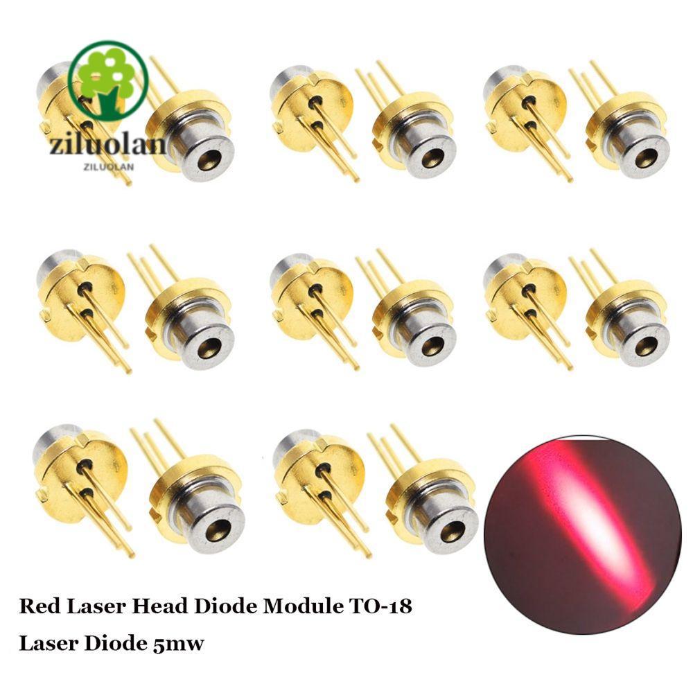 ZILUOLAN 1/2/5/10 ชิ้นหัวเลเซอร์สีแดง 5MW 650nm 2.2V 5mw TO-18 เลเซอร์ไดโอด