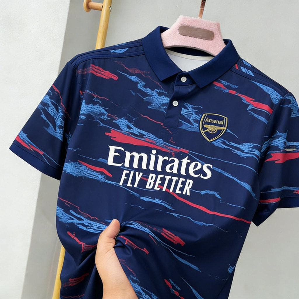 ระบายอากาศได้ดี ใส่สบาย เสื้อฟุตบอล อาร์เซนอล 25-26 หลวมใส่สบาย เสื้อโปโลเกรดพัดลม แบบแห้ง