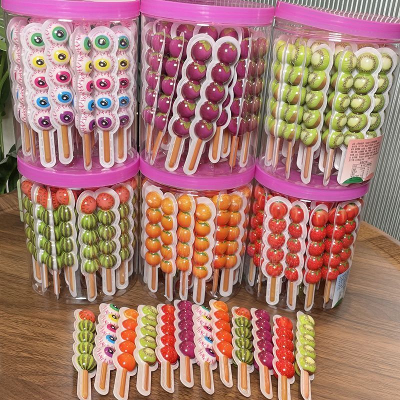 3d爆浆夹心软糖趣味冰糖葫芦造型串把串校园可爱爆品5.63D Pop-up Filled Gummy Candy in the Shape of Fun Candied Haws, Cute Camp