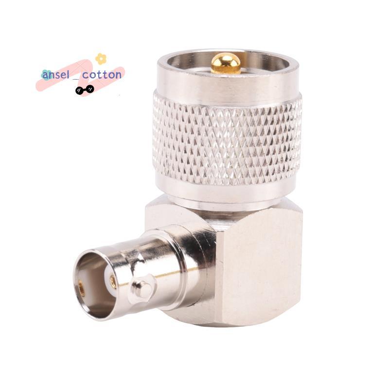 UHF PL259 -259 ขั้วต่ออะแดปเตอร์มุมขวาหญิง BNC สีเงิน