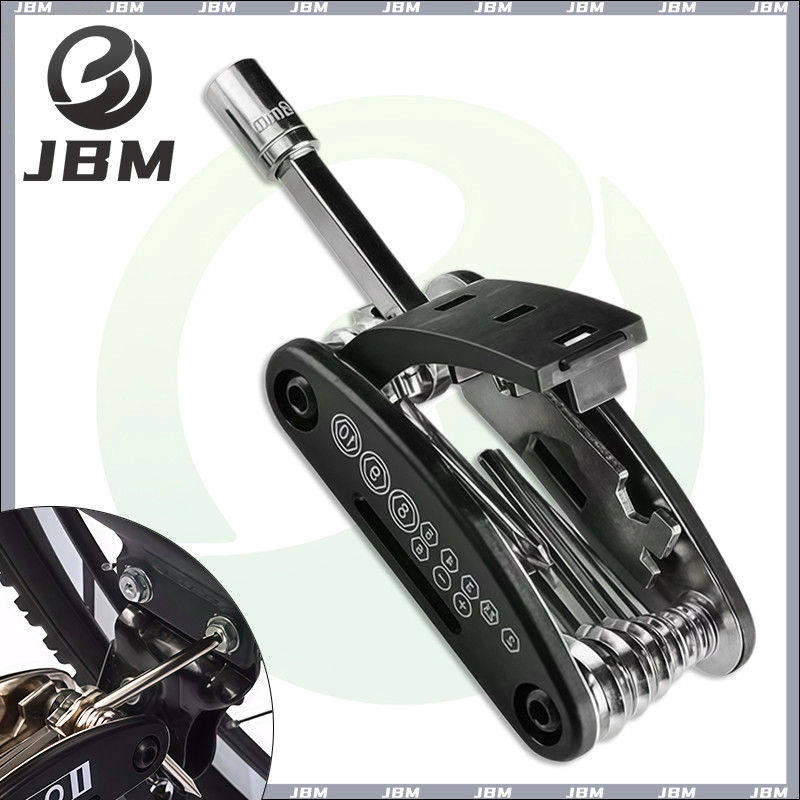 JBM ชุดเครื่องมือซ่อมจักรยานแบบพกพา 16 in 1 สีดำ Bike Repair Tool Kit พกพาสะดวก ครบวงจร COD