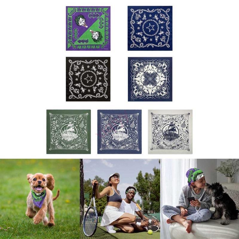 XQYY คลาสสิกพิมพ์ Headscarf สําหรับ Party Square Kercheif Casual Bandana Street เต้นรําผ้าพันคอกลางแจ้งกิจกรรม Headwr