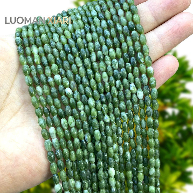 หินธรรมชาติข้าวรูปร่าง4x7มิลลิเมตรภาคใต้หยกหลวม ตัวเว้นวรรค ลูกปัดสําหรับเครื่องประดับทํา ทําเอง ต่างหูสร้อยข้อมือเสน่ห์อุปกรณ์เสริม15 *&--