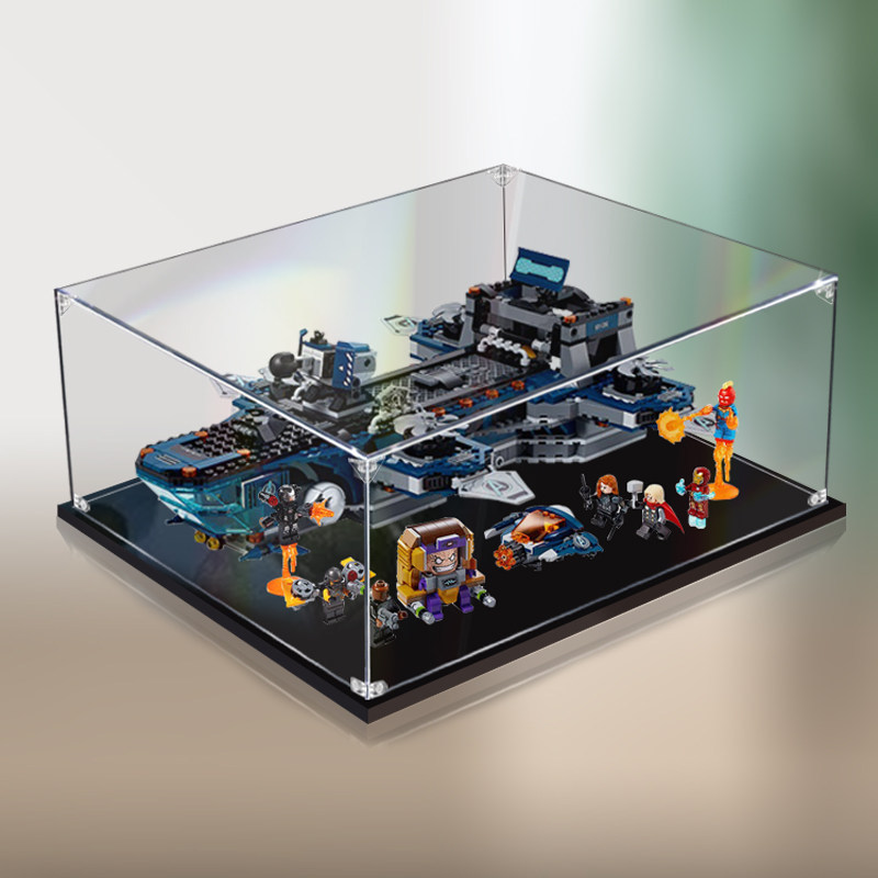 [กล่องแสดงโปร่งใส] กล่องแสดงอะคริลิคเหมาะสําหรับ Lego 76153 Avengers Sky Carrier เรือ Hand-Made กล่อ