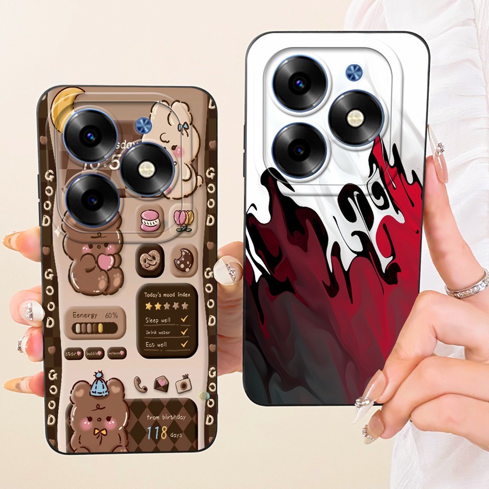 ITEL P55 4G กรณีน่ารักแฟชั่นหรูหรารักตลกทาสีซิลิโคนกันกระแทกปลอก A666L A666LN P666L