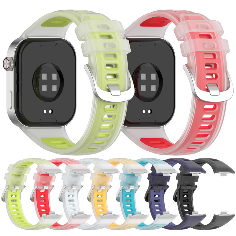 สายซิลิโคนใสสําหรับ Redmi Watch 6 5 4/Xiaomi Mi Band 9 Pro /8 Pro Soft Sport สายรัดข้อมือเข็มขัดกันน้ําปรับอุปกรณ์เสริมสําหรับ Miband 8 Pro