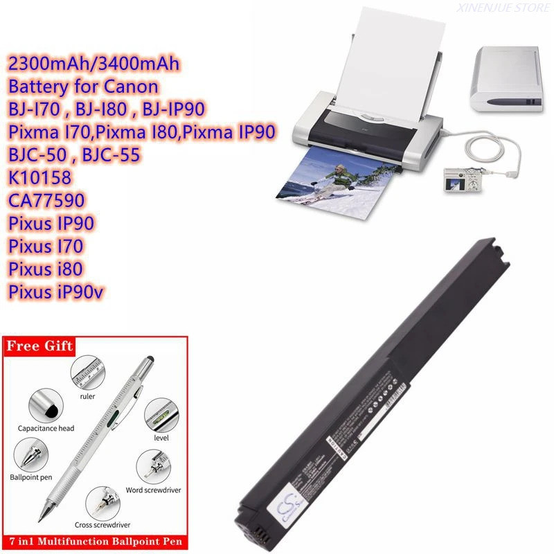 แบตเตอรี่เครื่องพิมพ์ LB-51 สําหรับ Canon BJ-I70,BJ-I80,BJ-IP90,Pixma I70/I80/IP90,BJC-50,K10158,BJC