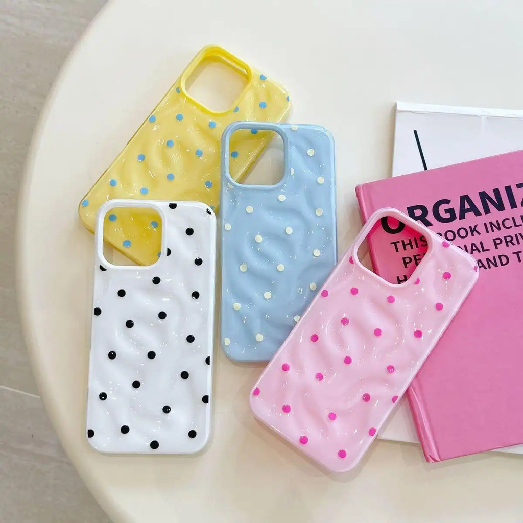 จุดคลื่นเฉพาะสไตล์ Ins สําหรับ iPhone Case 17ProMax 16ProMax 17/16/15/14/13/12/11