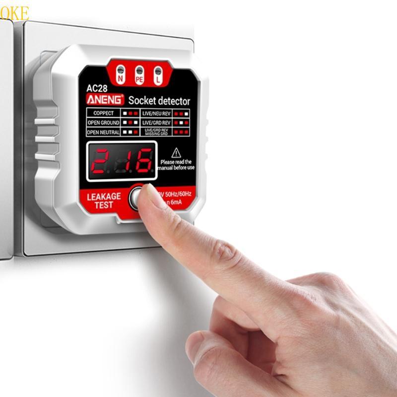 OKE Electric Circuit Polarity Phase Voltage-Detector Wall Plug Breakers Finder ABS-