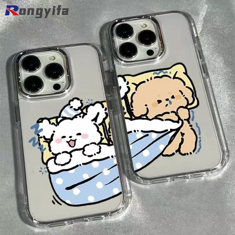 น่ารักลูกสุนัขใสคู่เคสโทรศัพท์สําหรับXiaomi 17 Pro Max 15T Civi 5 Pro Poco C85X C85 C71 X8 Pro Max X