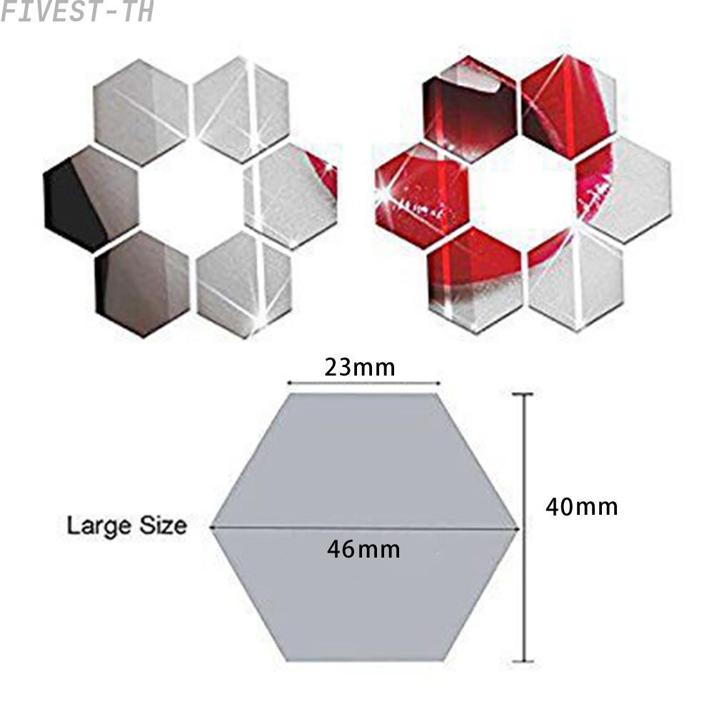 ⭐FIVESTARS⭐24 X Acrylic 3D Mirror Effect Tile Wall Stickers Home Decor Stick Art Bathroom