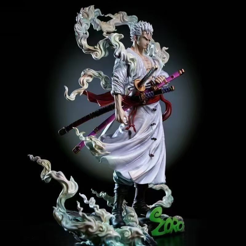 One Piece รูป FIT Nika Zoro (หัวเปลี่ยนสองหัว) รูป GK ตกแต่งรูปปั้นอะนิเมะ Zoro