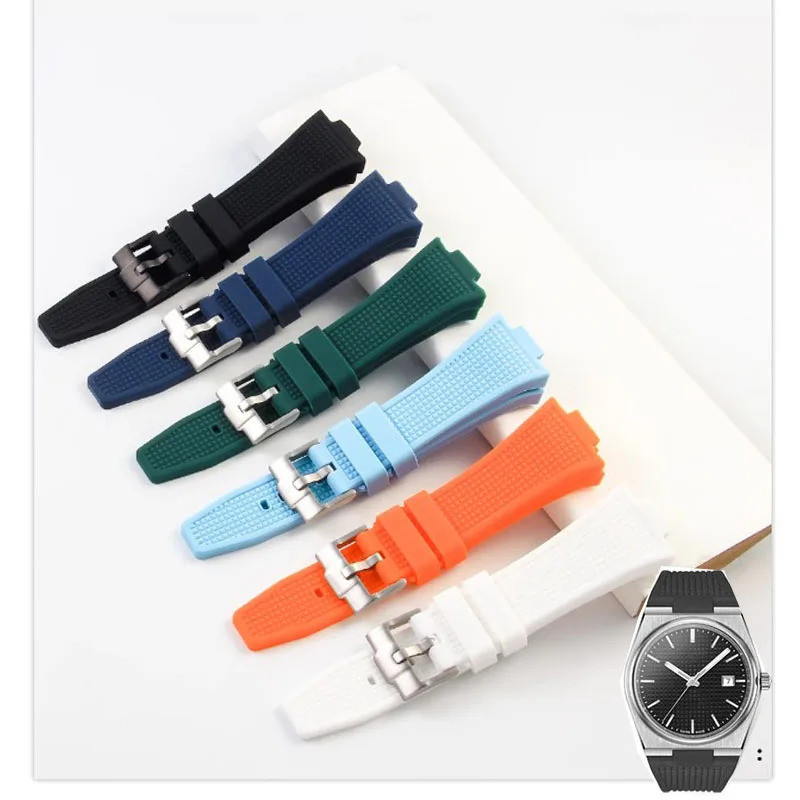 For Tissot PRX Watch Band Super Player T137.407-410 Rubber Non Ash Silicone Watch Band 26-12mm