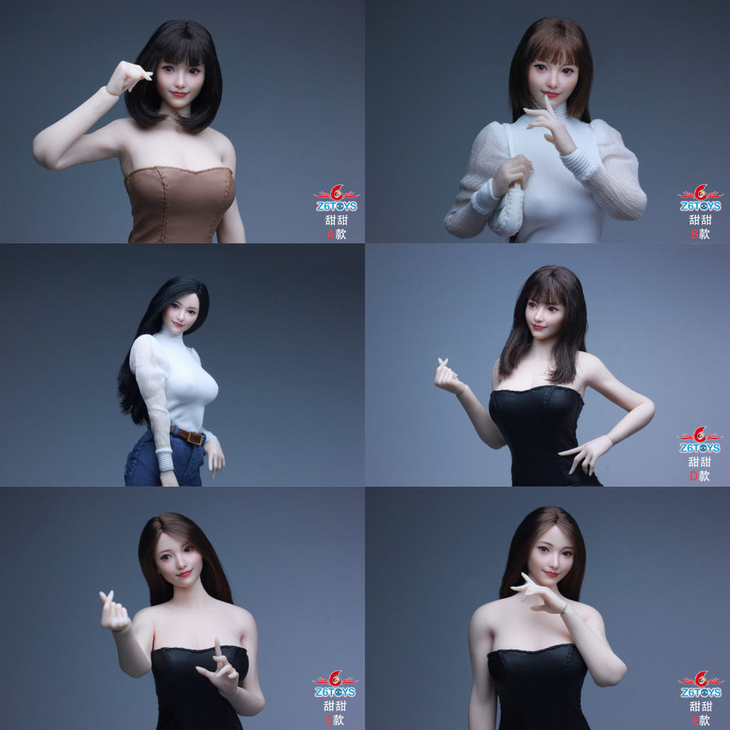 [Boutique] Ready Stock Z6TOYS 1/6 Sweet ZC021 Asian Movable Eye Smile Beauty Head Sculpture