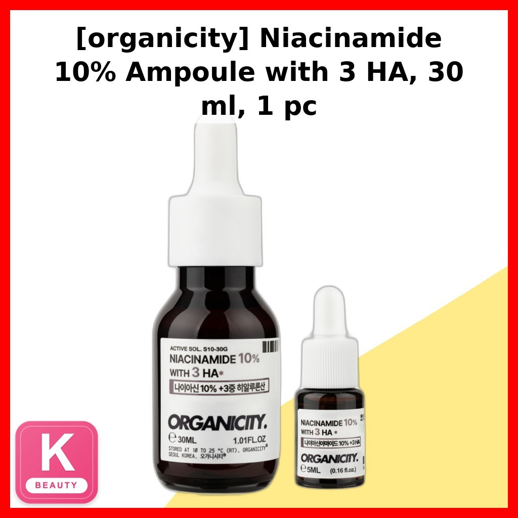 [ออร์แกนิก] Niacinamide 10% Ampoule พร้อม 3 HA, 30 ml, 1 ชิ้น / Korean Niacinamide Ampoule by GA Bea