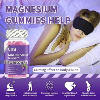 VITA แมกนีเซียม กัมมี่ วิตามินบีรวม อาหารเสริม ลดเมื่อยกล้ามเนื้อ Magnesium VitaminB Gummy Dietary Supplement 60 Gummies