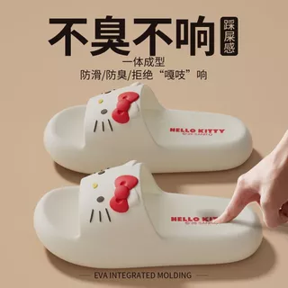 UTIK ของแท้ที่ได้รับอนุญาต kitty Cat รองเท้าแตะรองเท้าแตะผู้หญิงในร่มบ้าน Anti-slip สวมใส่กลางแจ้งรองเท้าแตะน่ารักผู้หญิง