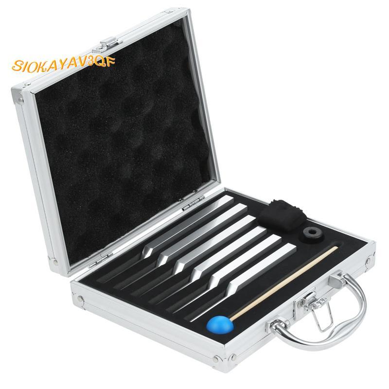 ชุดส้อมปรับแต่ง 6 ชิ้น (UT 496Hz, RE 417Hz, MI 528Hz, SOL 639HZ, FA741HZ, LA 8552HZ) สีเงินพร้อมค้อน