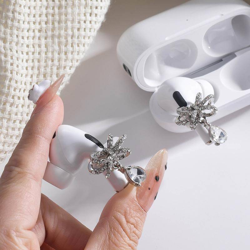 VHDD 1 คู่ผีเสื้อหูฟังตกแต่งคลิป DIY Zircon Rhinestone รูปที่ 7