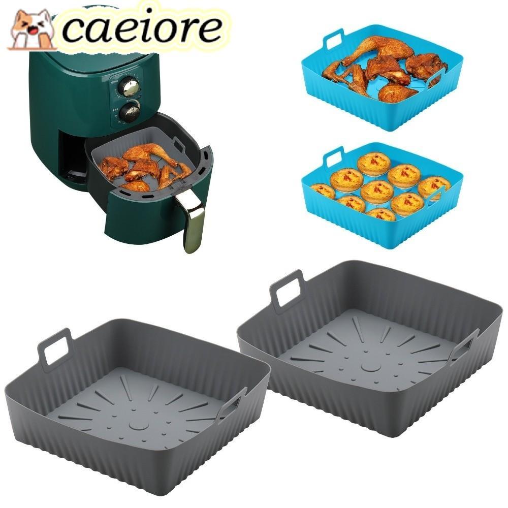 CAEIORE ถาดอบ,นํามาใช้ใหม่ 9" ขนาดใหญ่ Air Fryer Liners,แบบพกพาทนความร้อนพร้อมที่จับ Air Fryer Linin