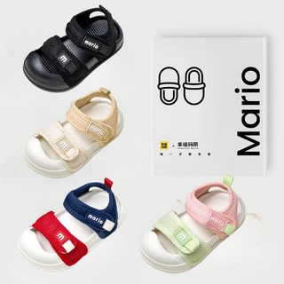 Cheerful Mario 14-19ซม 15สี รอบเท้าเด็ก แฟชั่น ตีนตุ๊กแก รองเท้านิ่มเด็ก แบบสวมรัดส้น แตะหัดเดิน สำหรับชายและหญิง