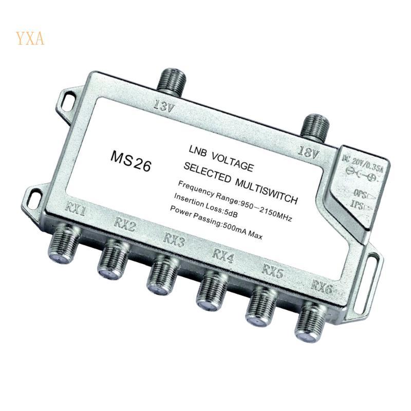 YXA Durability Zinc Alloy SAT Splitter พร้อมการควบคุมแรงดันไฟฟ้า 13 18V รองรับผู้ใช้ 6 คนพร้อมกัน