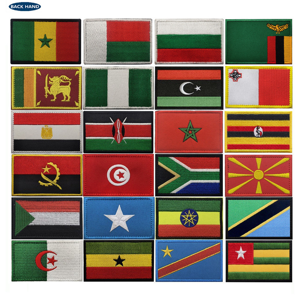 แอฟริกา Explorer South Africa Egypt Kenya Congo Nigeria Angola Flag Armband Velcro Badge