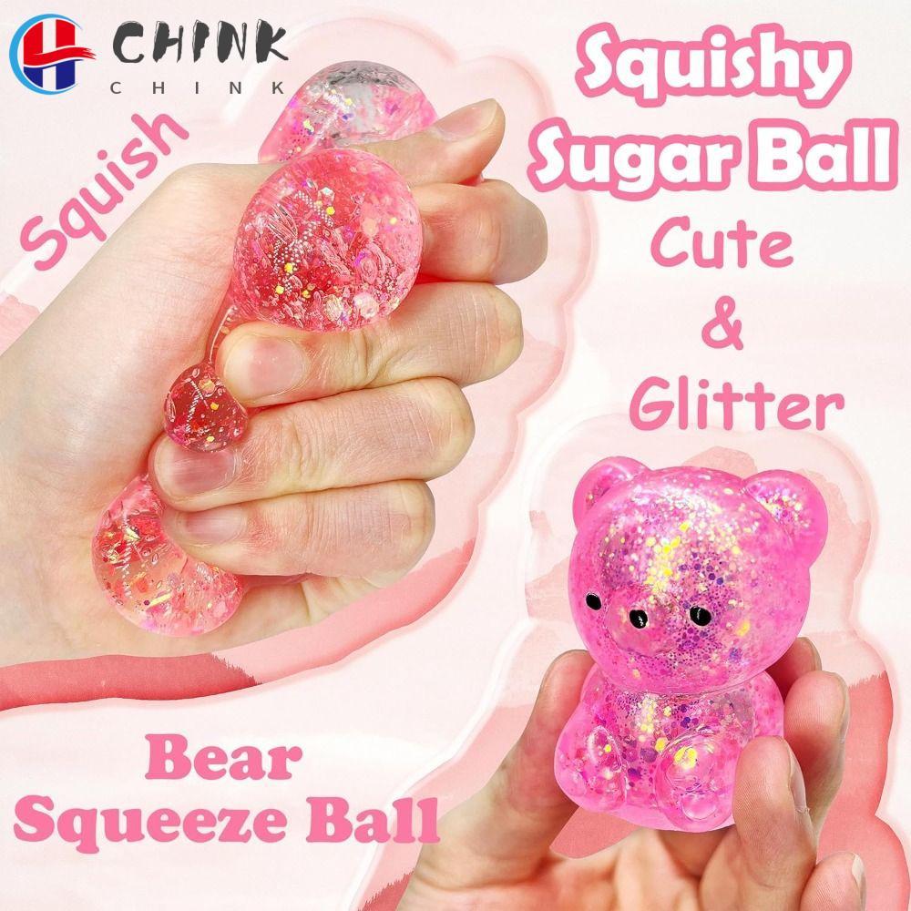 CHINK Sugar Stress Ball Sensory Toys, Cute Gummy Bear Bear Squishy Fidget Toys, Hot Soft Funny Squis