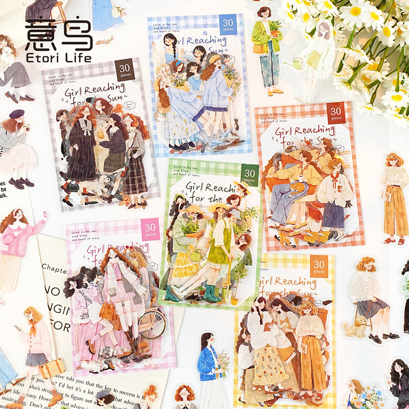 30 ชิ้นคนวารสารสติกเกอร์สําหรับ Journaling ผู้ใหญ่เกาหลีแฟชั่นผู้หญิง Junk Journal สติกเกอร์สําหรับ Scrapbooking อุปกรณ์ Collage Bujo Craft Art