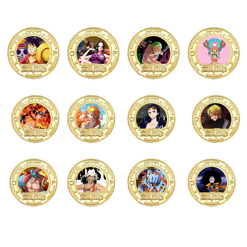 One Piece Luffy Sloan Empress เหรียญที่ระลึกเหรียญที่ระลึกของขวัญอุปกรณ์ต่อพ่วง