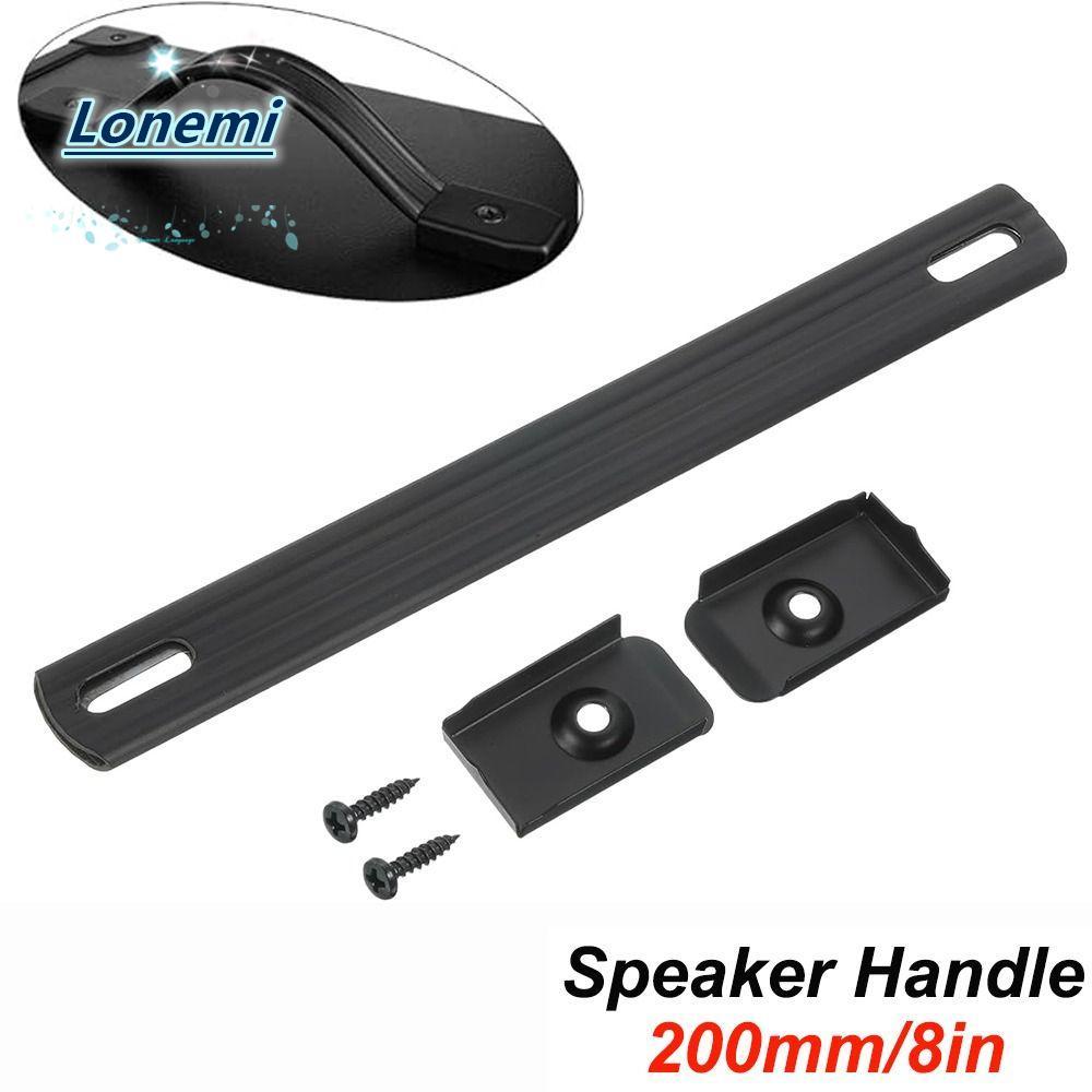 LONEMI Guitar Handle Strap, PVC Black Speaker Cabinet Strap Handle, Metal End Caps 8 Inch Amplifiers