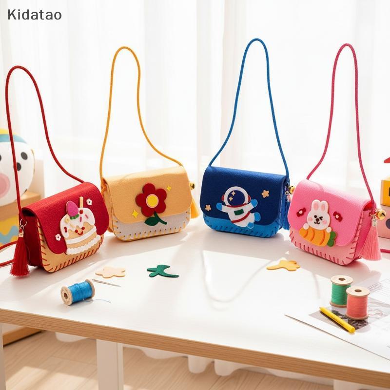 Kidatao Felt กระเป๋า DIY ชุดสําหรับเด็กของเล่นเย็บผ้างานฝีมือน่ารักกระเป๋าสะพายข้างทําการศึกษาโครงการอนุบาลใหม่