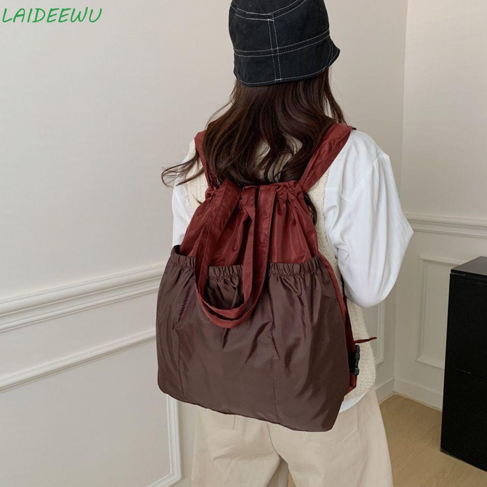 LAIDEEWU กระเป๋าเป้สะพายหลังพับได้ ออกแบบเพื่อเดินทาง ทรงใหญ่ พกพาสะดวก ลายแพตช์เวิร์กหลากสี เหมาะสำหรับผู้หญิง